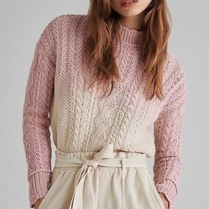 Anthro NWOT Marci Dip-Dyed Cable-Knit Sweater